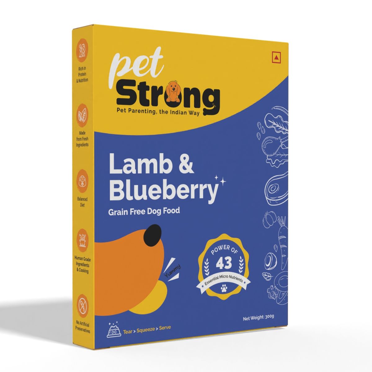 PetStrong Lamb and Blueberry Grain Free Fresh Food for Dogs