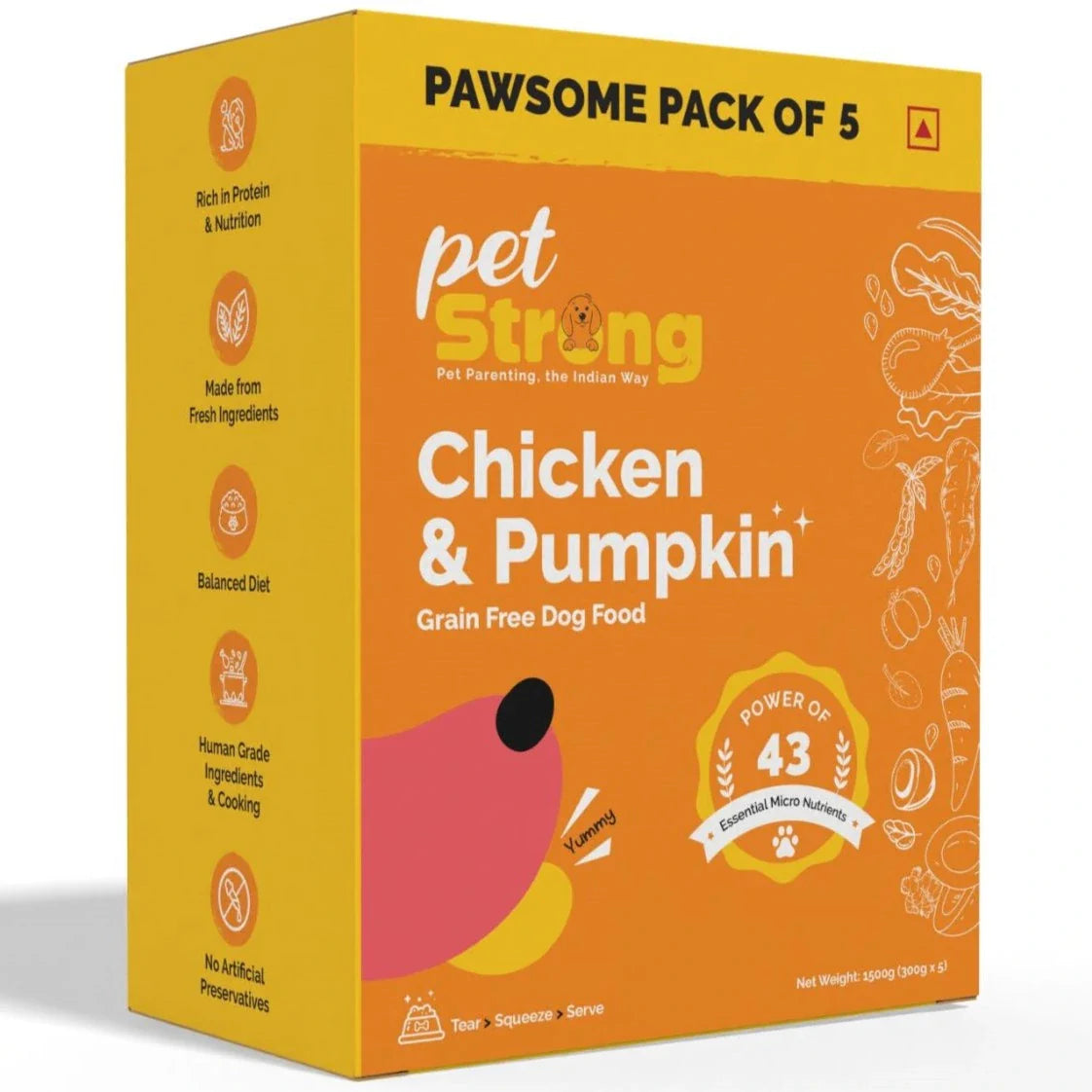 PetStrong Chicken and Pumpkin Grain Free Fresh Food for Dogs